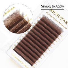 XIUSUZAKI W brown 3D lashes on model deliver natural drama.