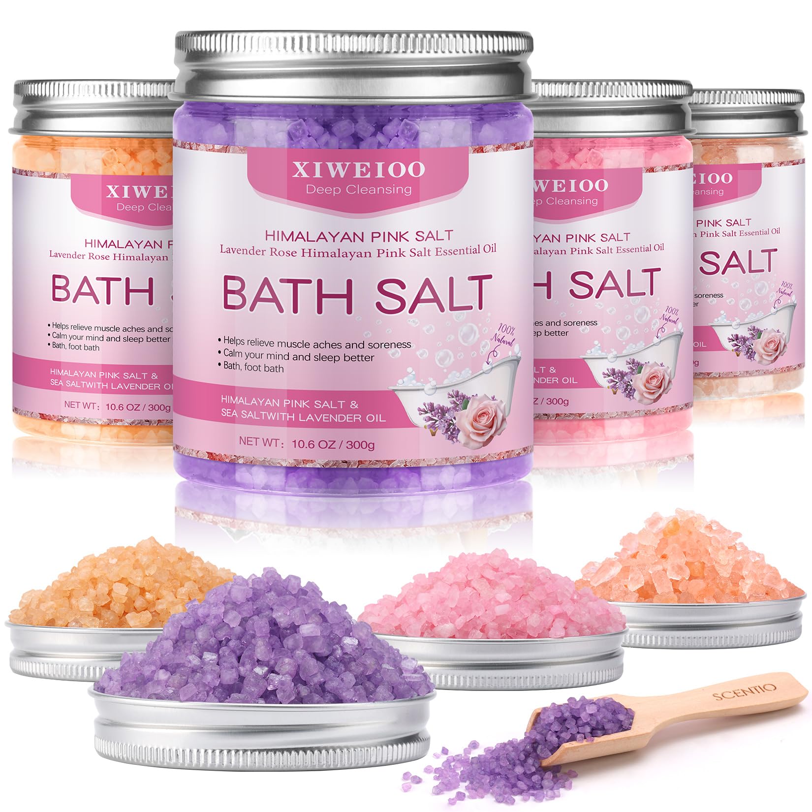 XIWEIOO lavender fragrance bath salt kit for a calming home spa experience
