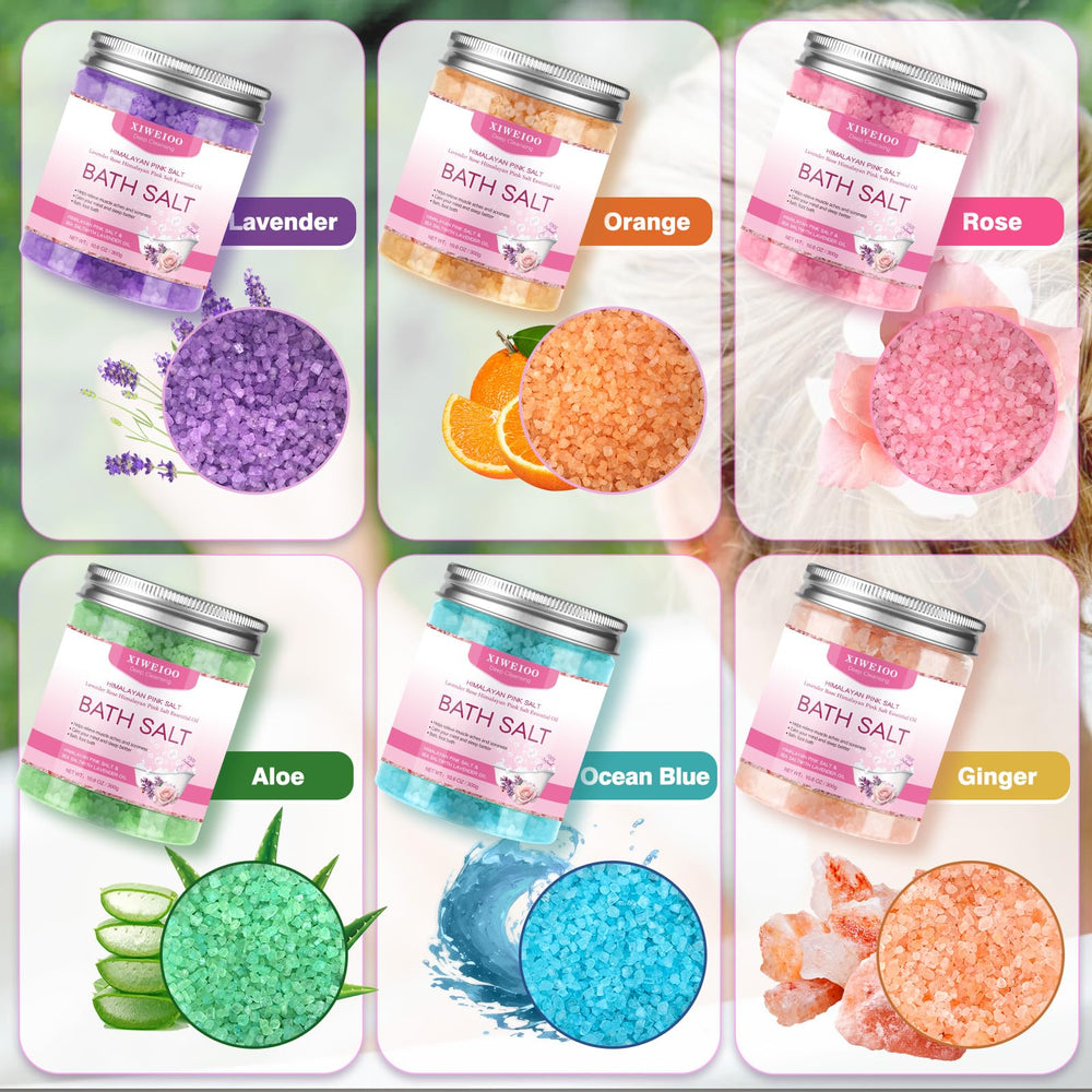 XIWEIOO bath salt kit orange bottle promotes uplifting mood during baths