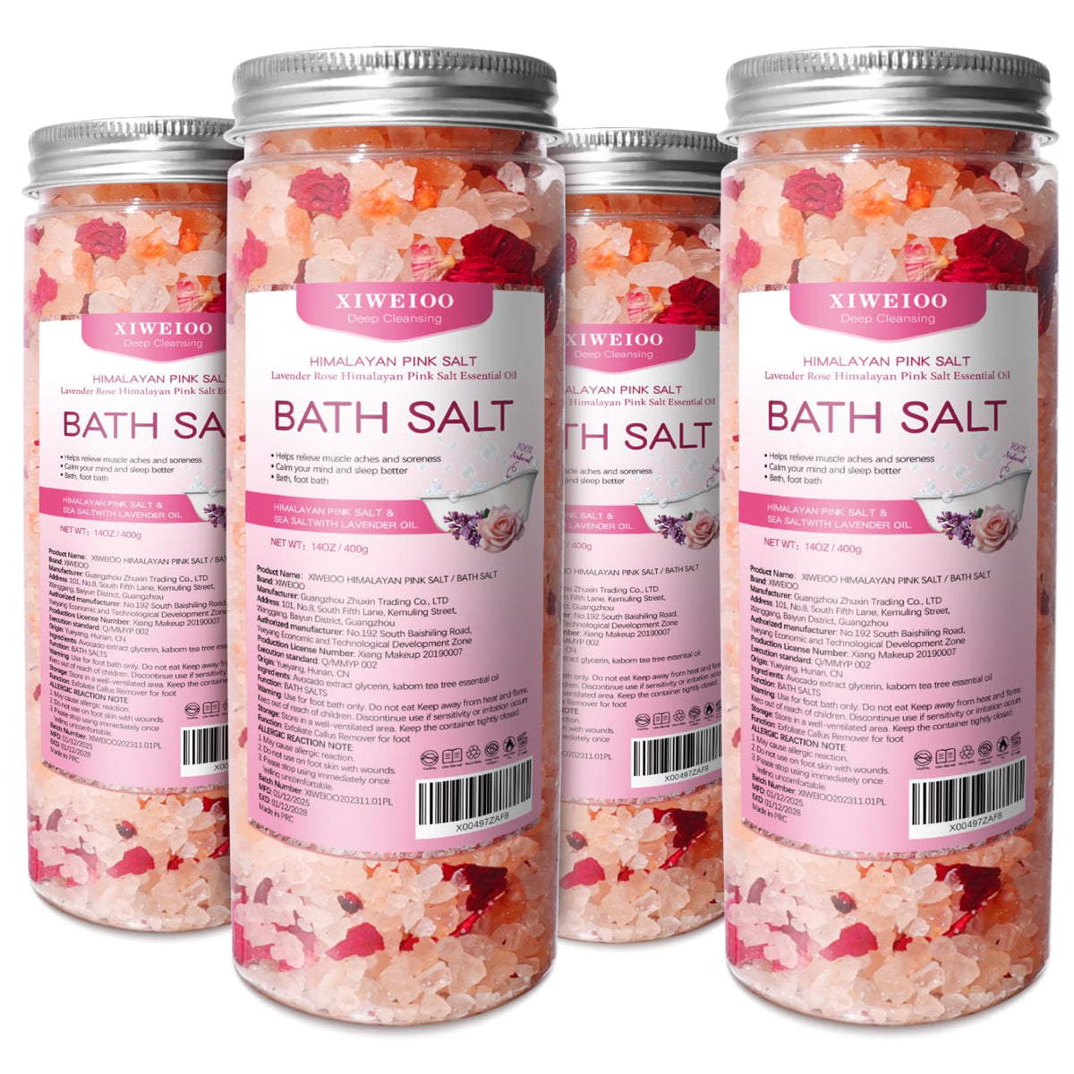 xiweioo bath salts kit rose fragrance for a relaxing foot soak