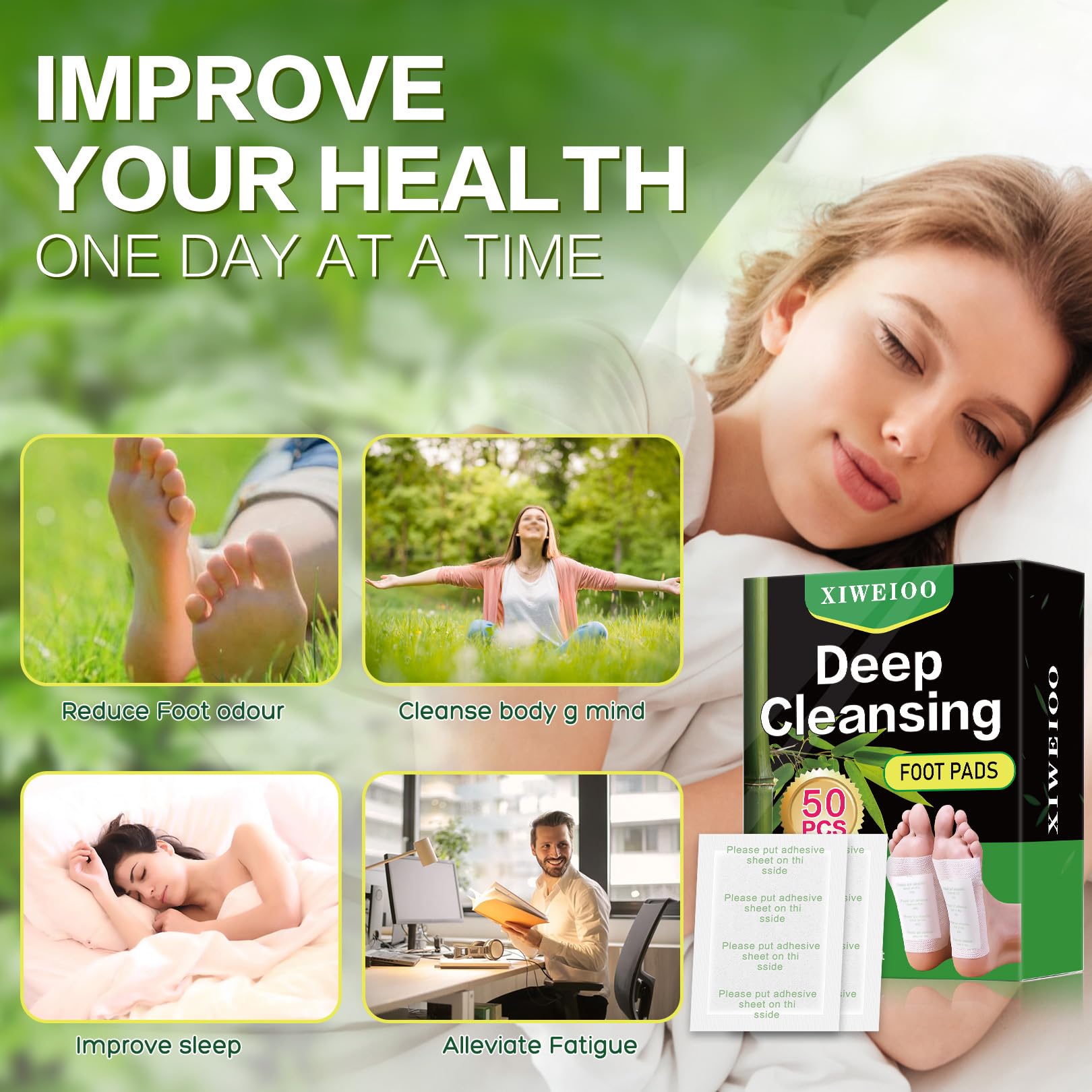 xiweioo packaging shot highlights 50 sheets and 100 pads