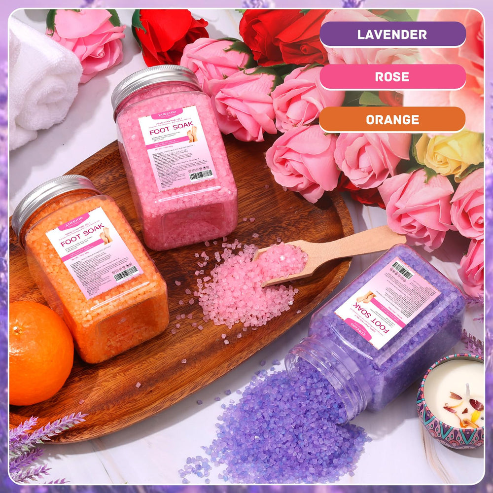 XIWEIOO lavender oil bottle for soothing foot pampering.