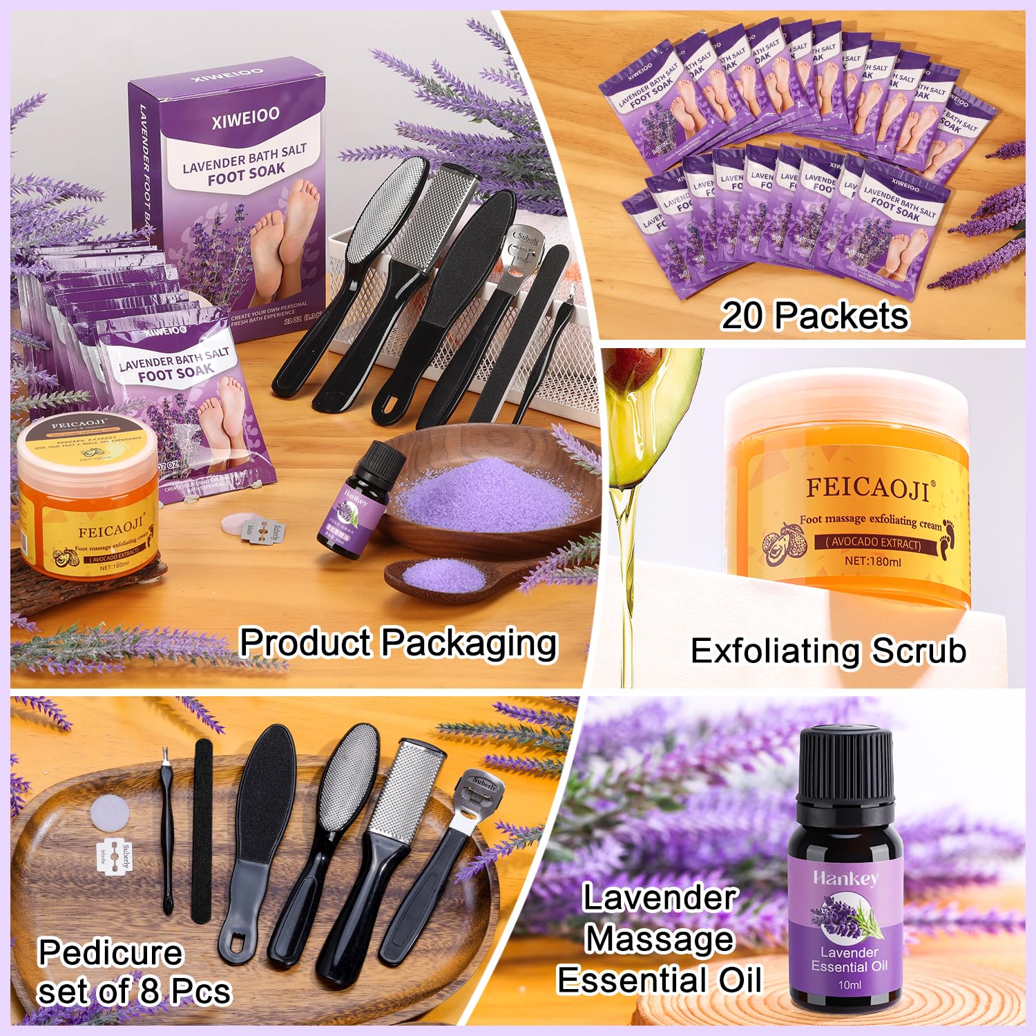 xiweioo lavender salts for smoother feet and calming aroma