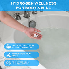 XLEMLAB nano bubbles releasing in tub for spa-like hydrogen bath.