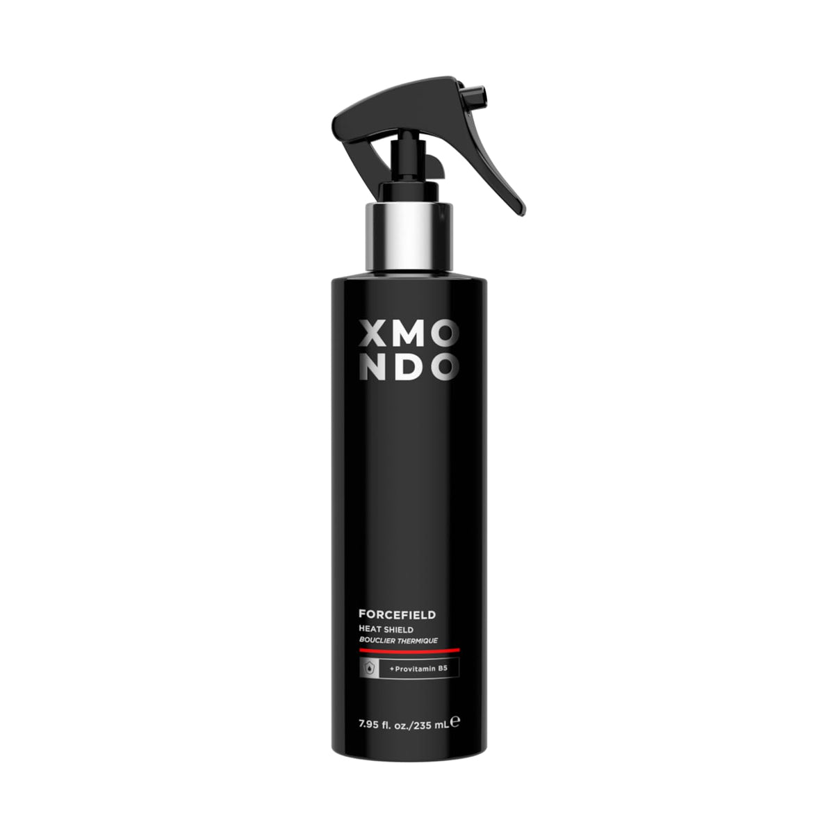 XMONDO Hair Forcefield Heat Shield bottle ready for styling with heat protection up to 500°F.