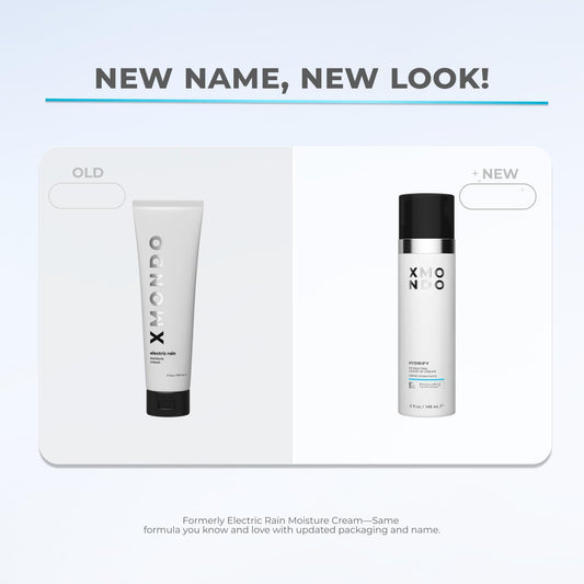 XMONDO Hair Hydrify cream texture closeup highlighting rich moisture without weighing hair down.