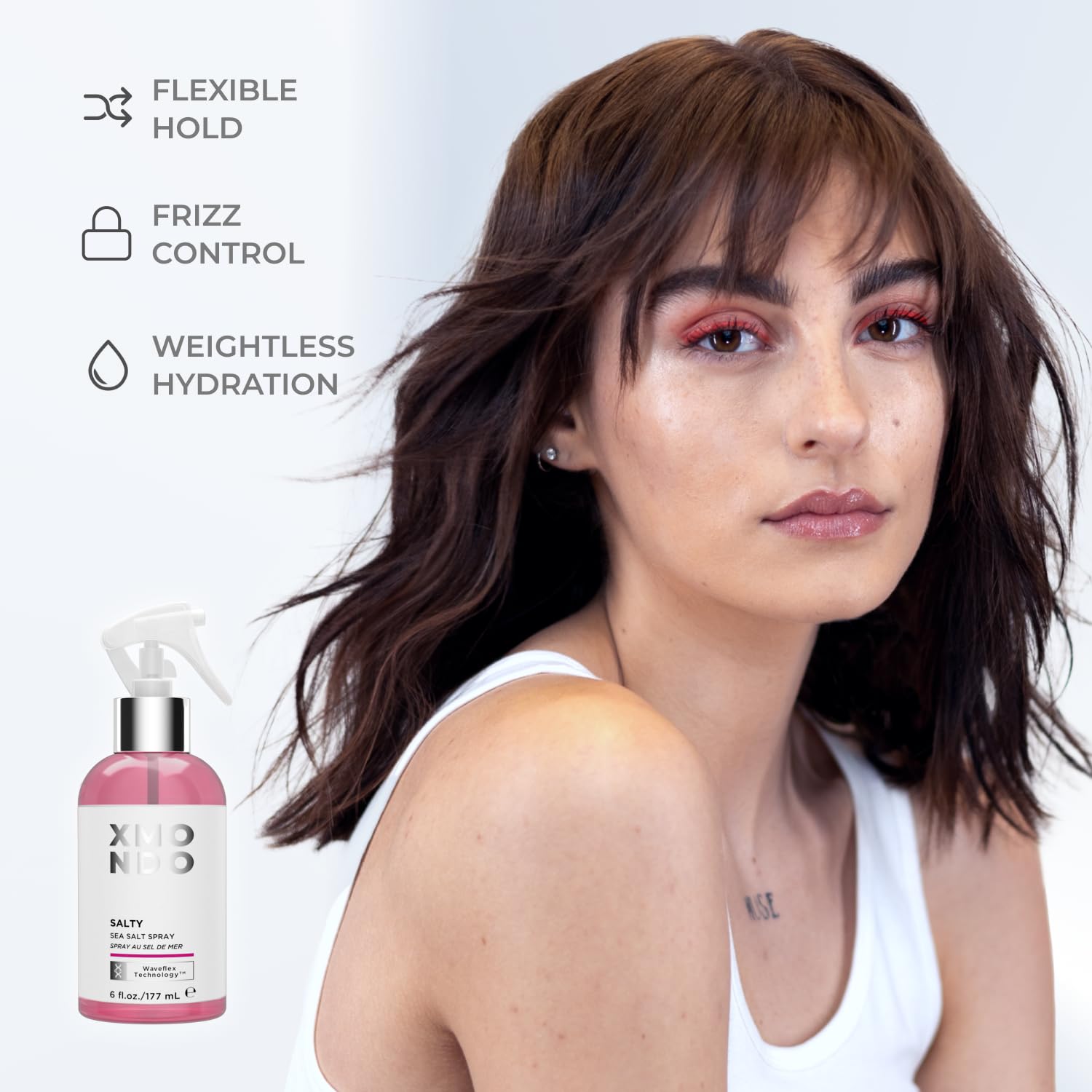 XMONDO spray ingredients label highlights vegan, mineral-rich formula.