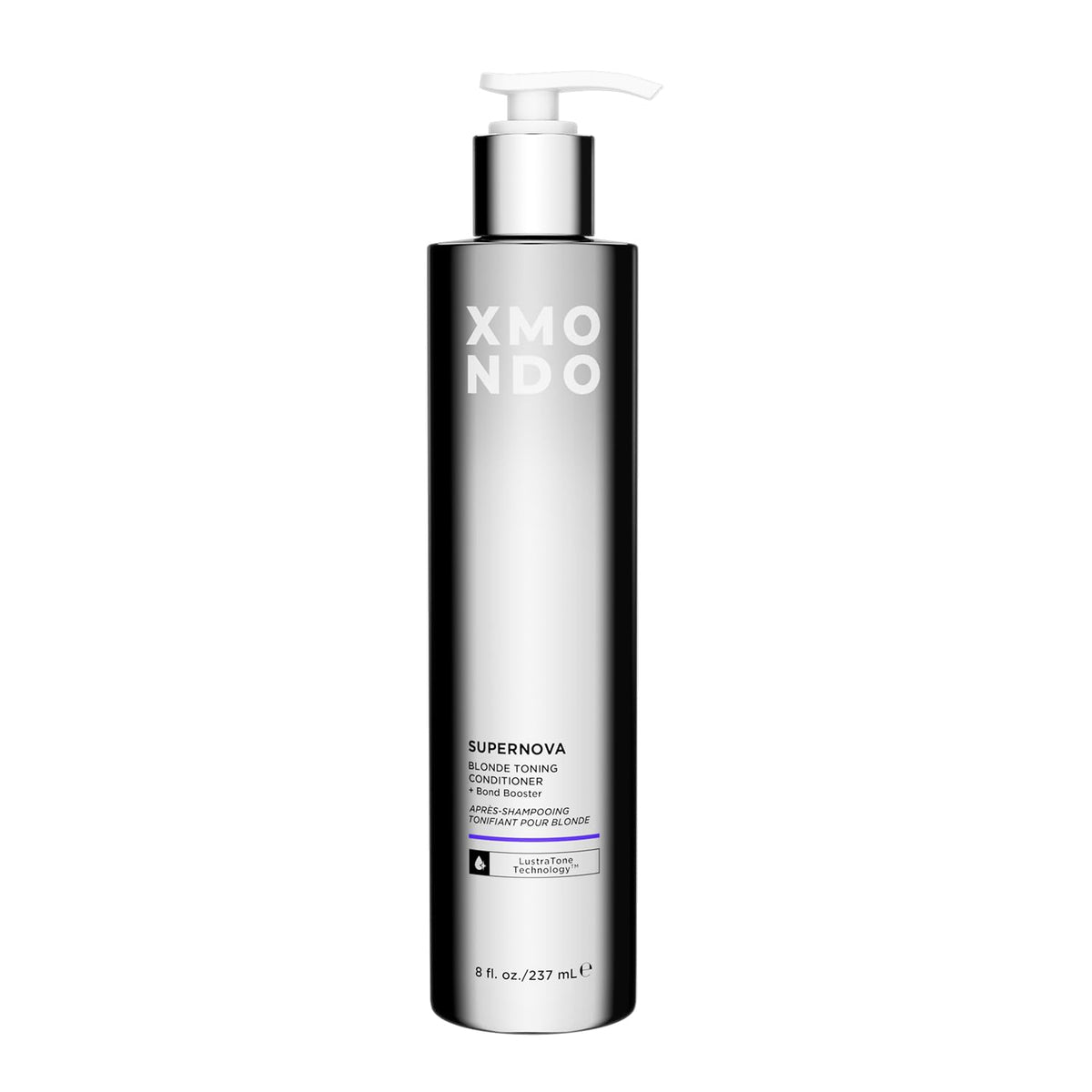 XMONDO Supernova Blonde Conditioner jar close-up showing violet pigments for cool blondes.