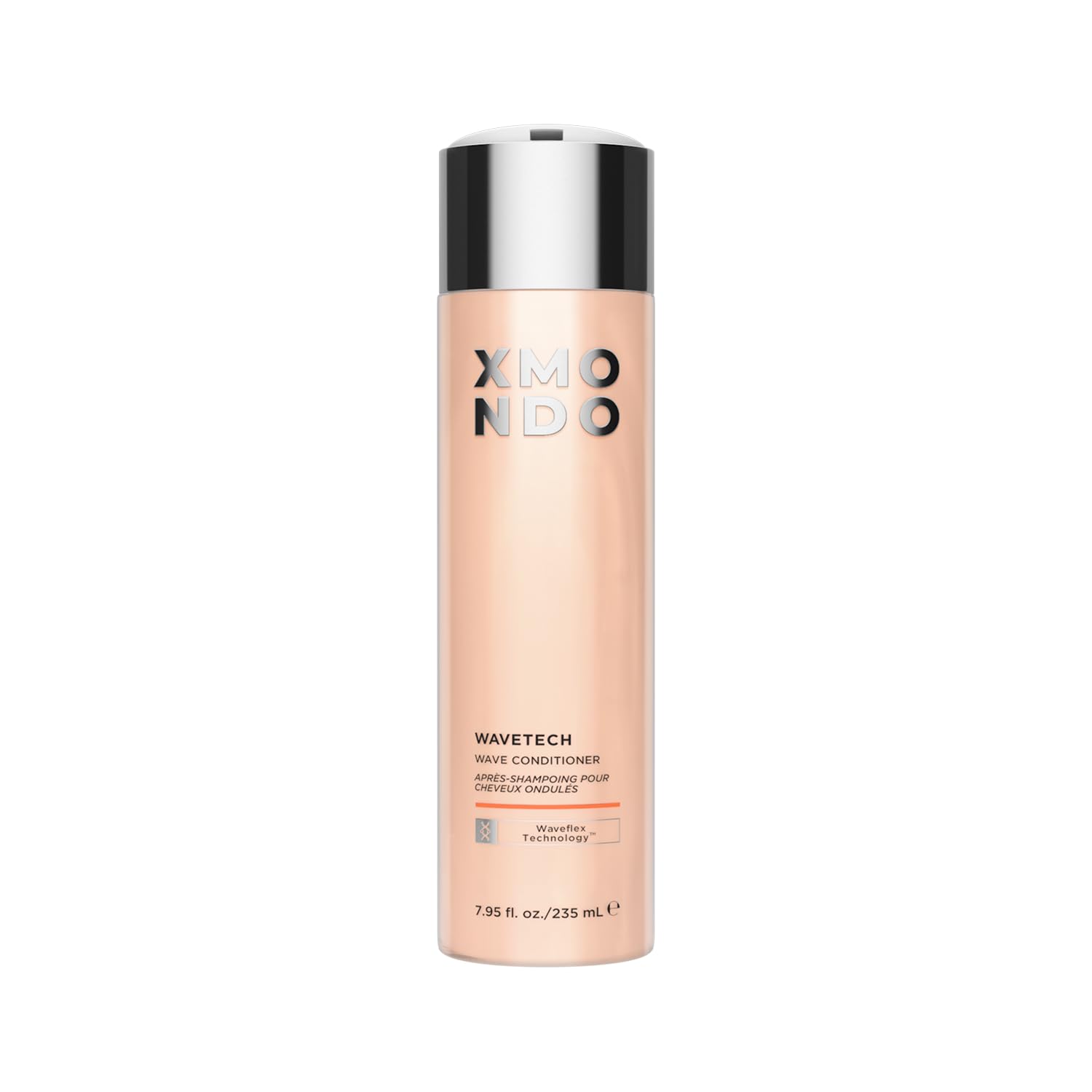 XMONDO Hair Wavetech conditioner bottle shows vegan formula for hydrated, frizz-free waves.