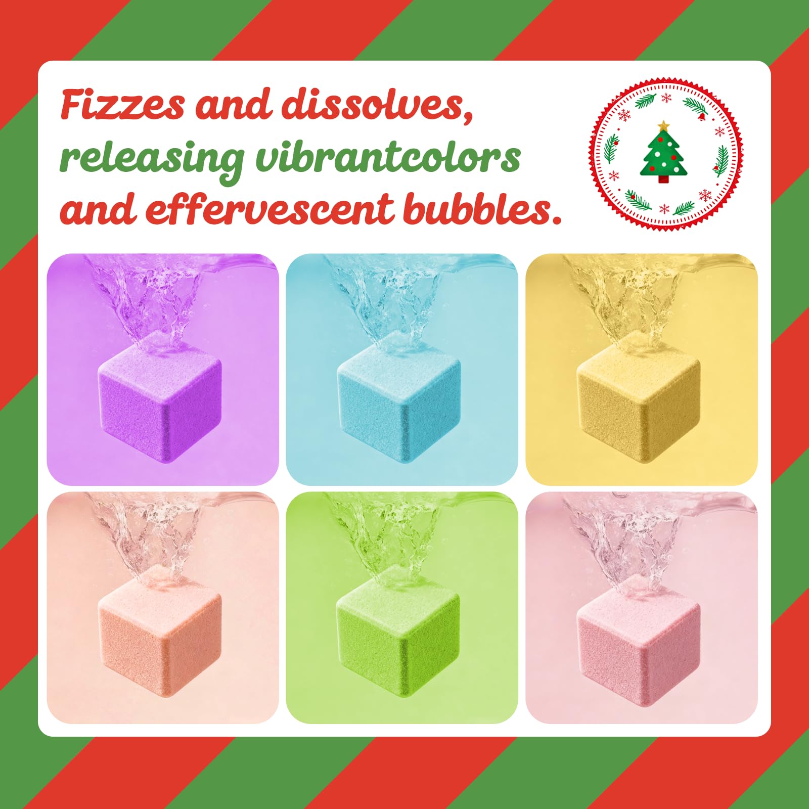 XmtJXn bath bombs six color cubes reveal the colorful inner packaging.