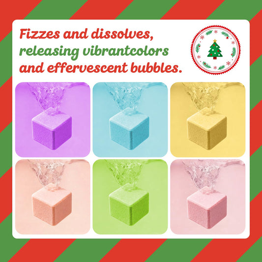 XmtJXn bath bombs six color cubes reveal the colorful inner packaging.