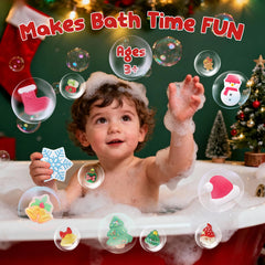 XmtJXn stocking bath bomb adds a surprise toy while fizzing softly
