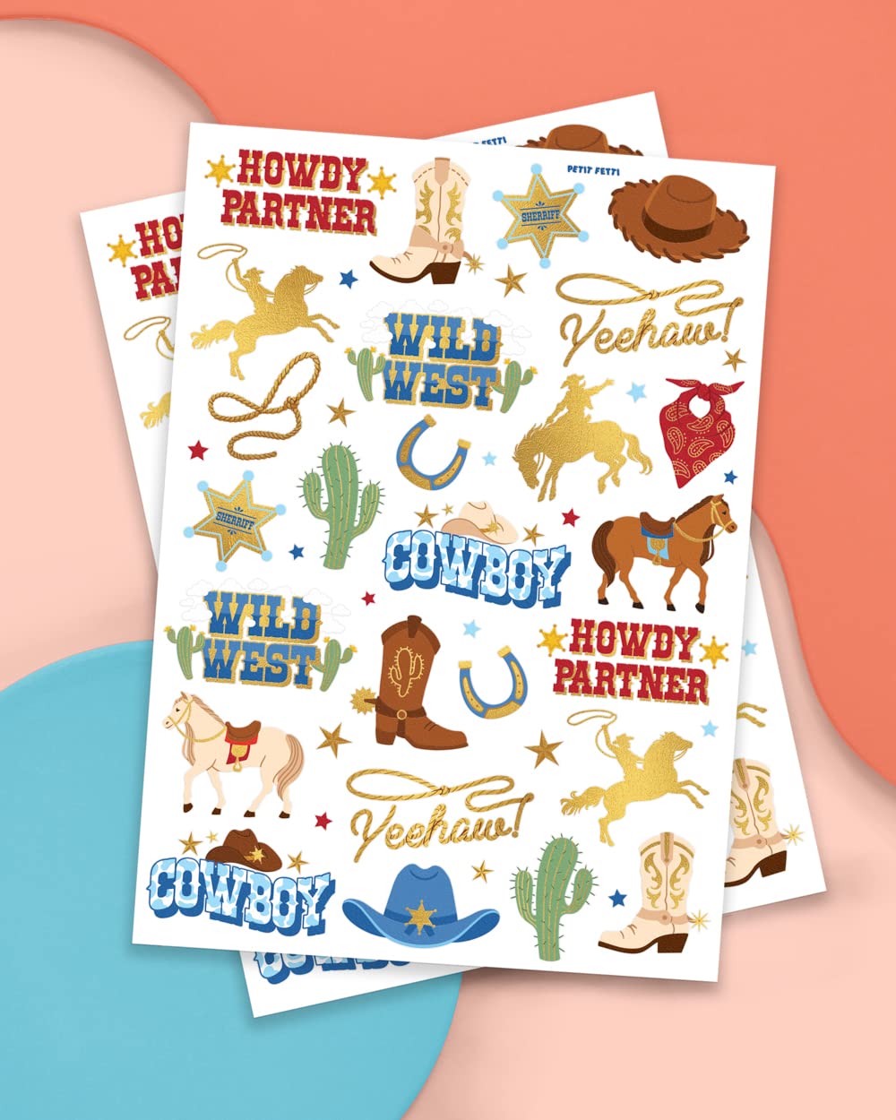 xo, Fetti cowboy boots tattoo sheet adds rodeo fun to events.