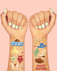xo, Fetti rodeo tattoos sheet highlights action and celebration.