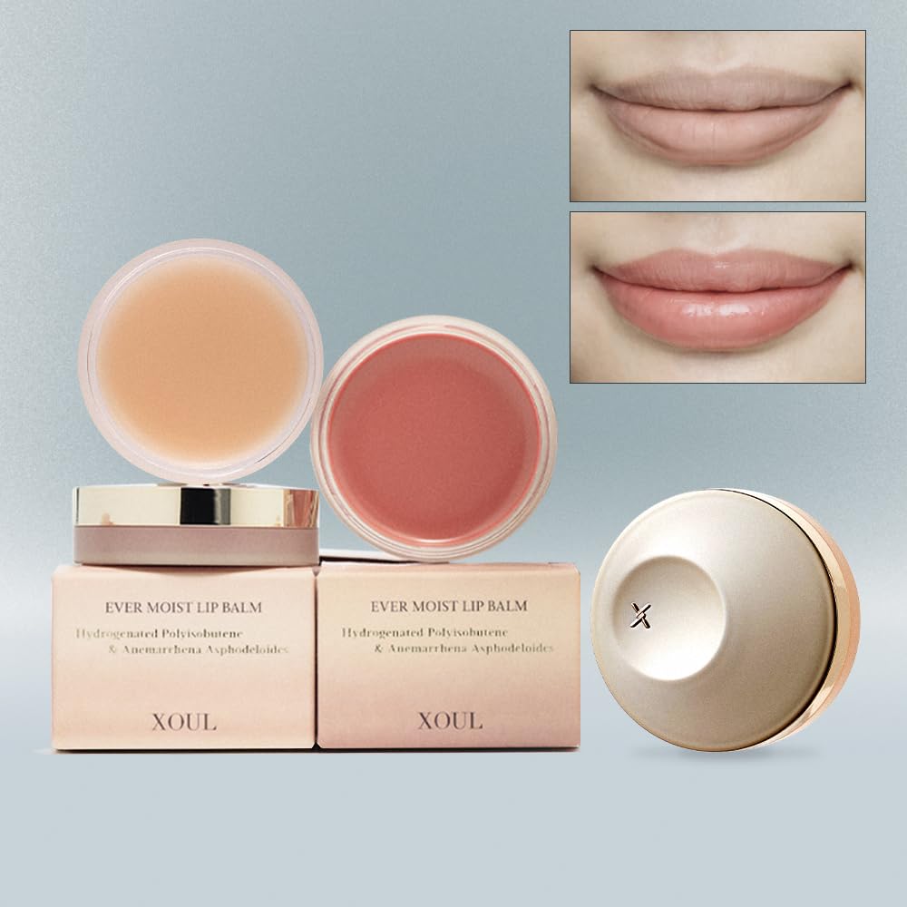 XOUL Ever Moist Volume Lip Balm shell blush tube close-up highlighting compact design for travel.