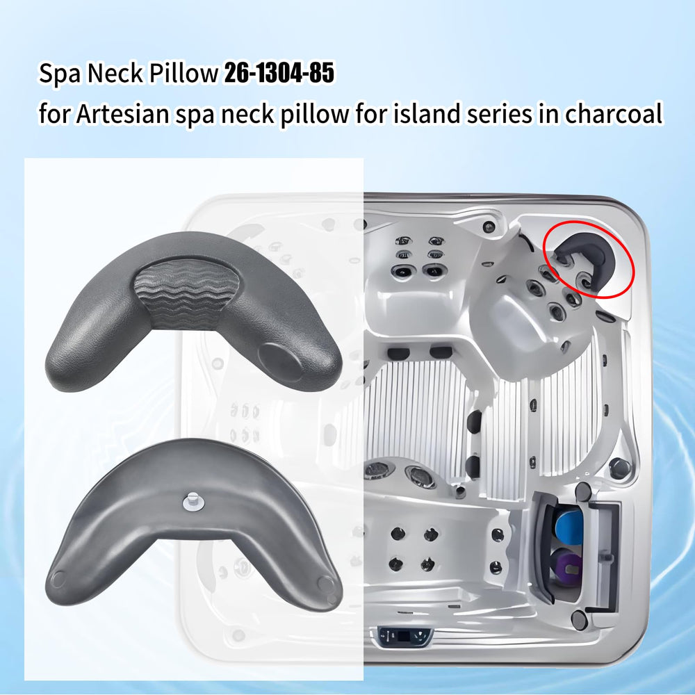 XQK Spa Neck Pillow charcoal gray material resists moisture and fading in hot tub use.