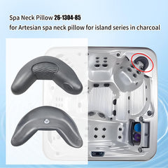 XQK Spa Neck Pillow charcoal gray material resists moisture and fading in hot tub use.