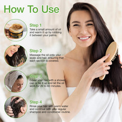 Hair shows natural shine after Batana Oil treatment.