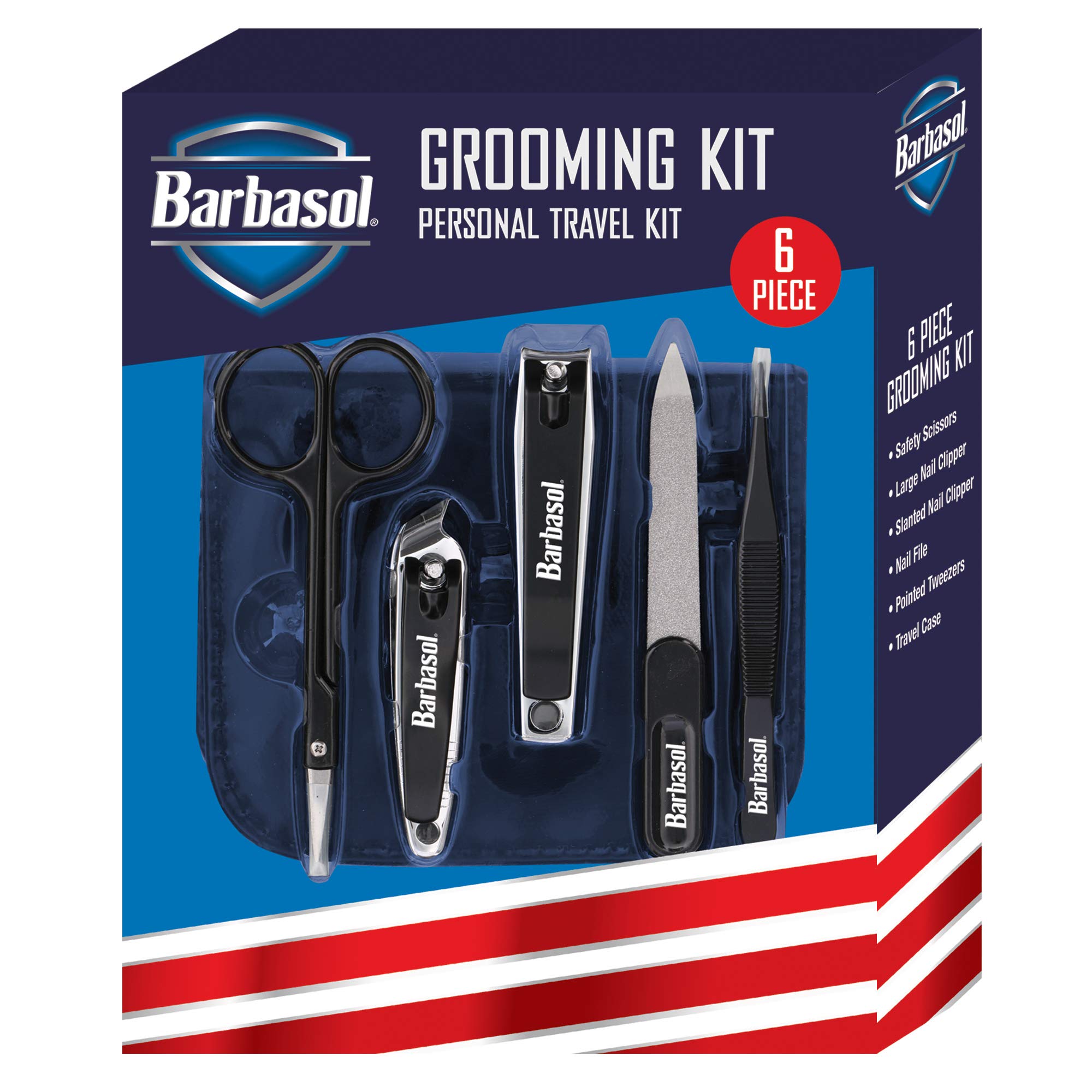 XTREME Barbasol nail grooming set with travel case for on-the-go care.