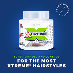 Applying Xtreme gel to hair for defined, frizz-free styling.