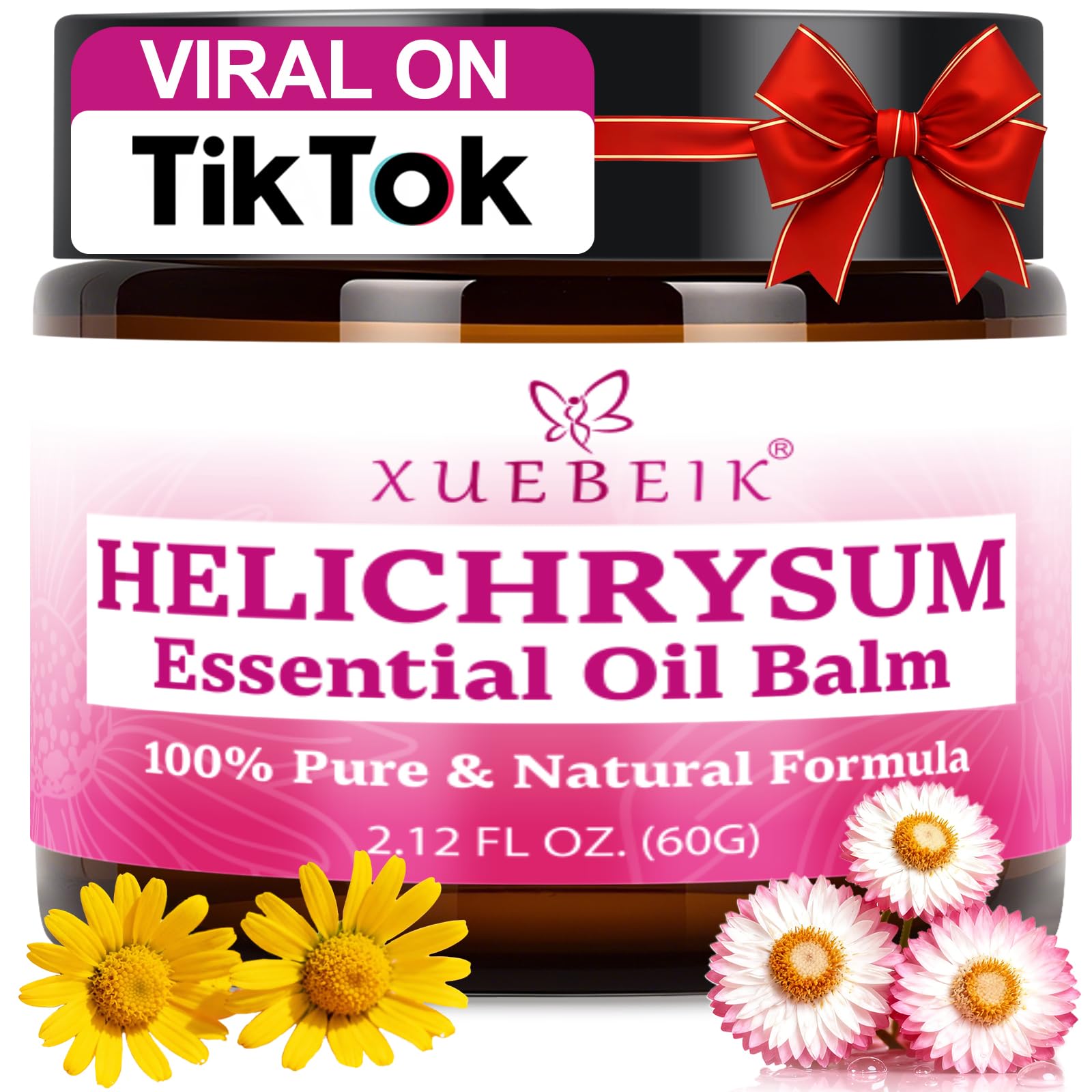 XUEBEIK Helichrysum Balm jar closeup showing rich texture for deep hydration