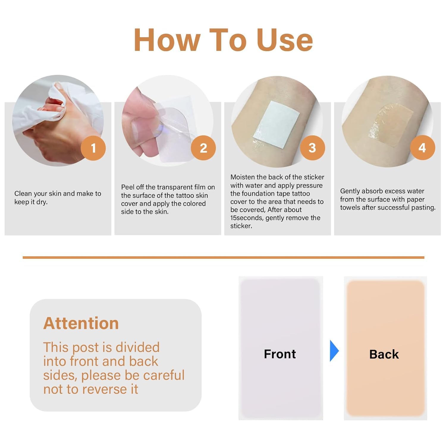 XUEVORIY tattoo cover up tape waterproof adhesive maintains coverage during activities.