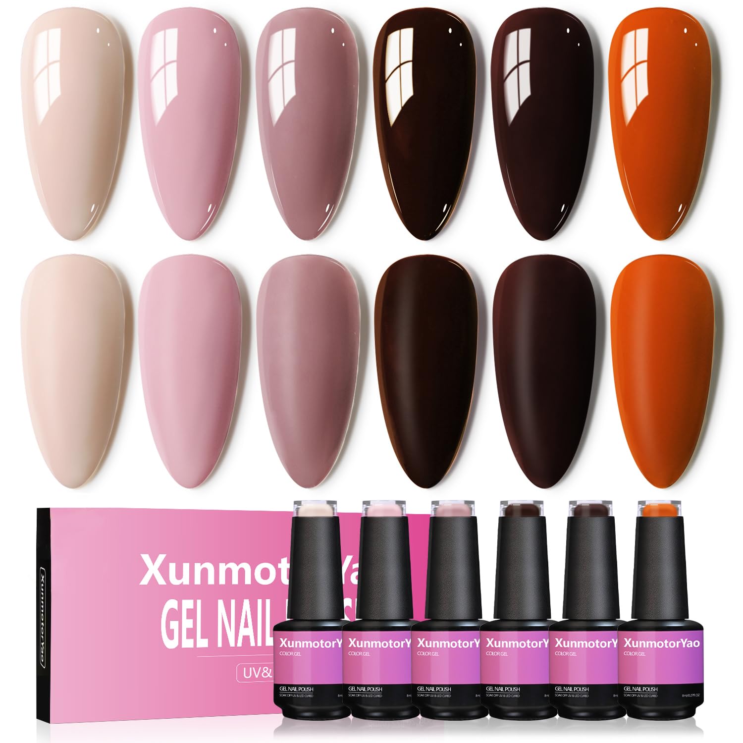 XunmotorYao brown gel polish for chic fall looks