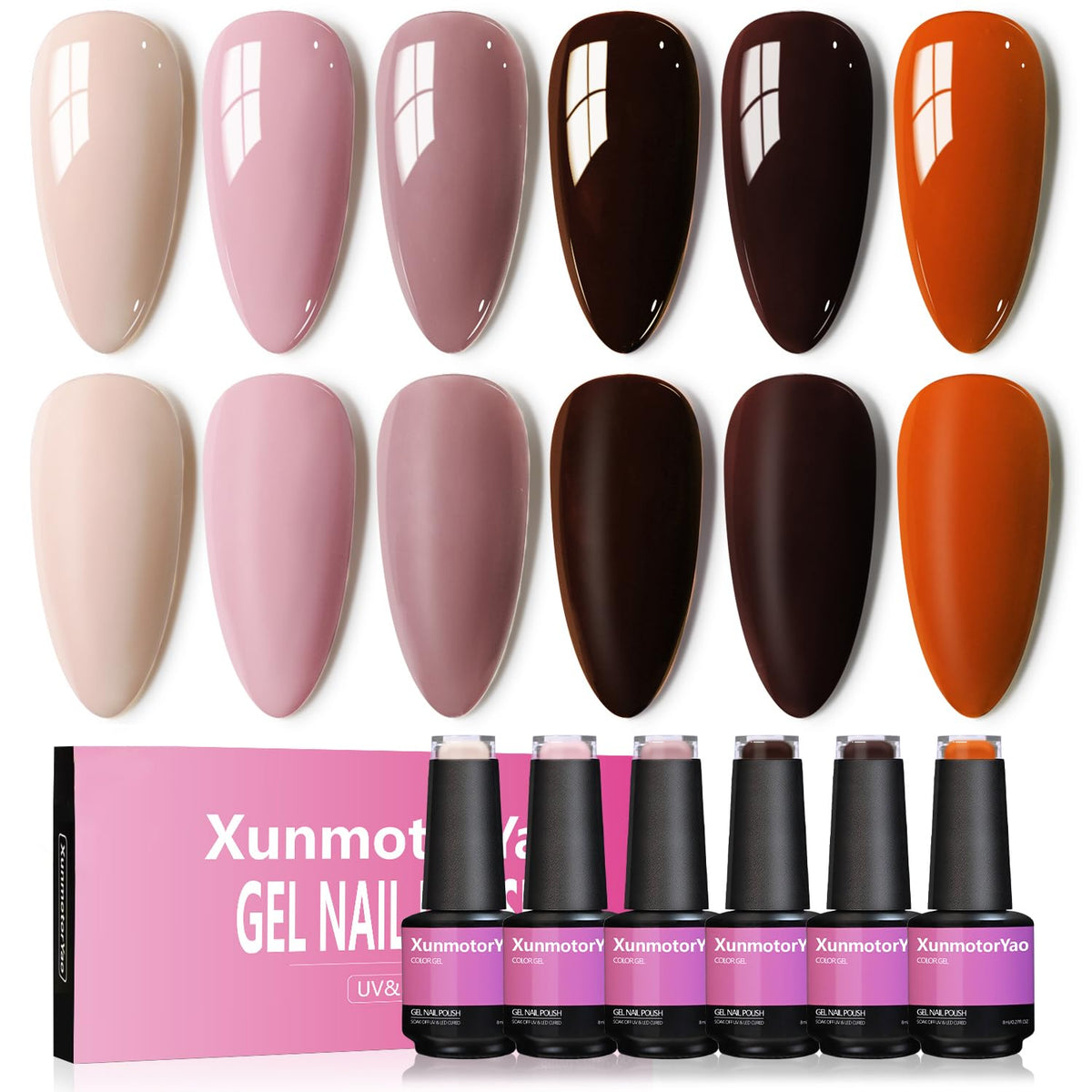 XunmotorYao brown gel polish for chic fall looks