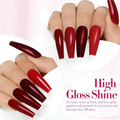 XunmotorYao burgundy gel polish bottle for chic autumn nails.