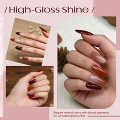 XunmotorYao brown gel polish for warm autumn looks.