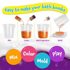 XX Bath Bombs Science Lab kids assembling bombs with guidance
