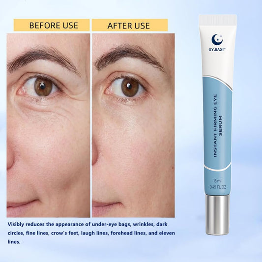 XYJIAXI Eye Serum application glide-on demonstrates silky, smooth application for daily use