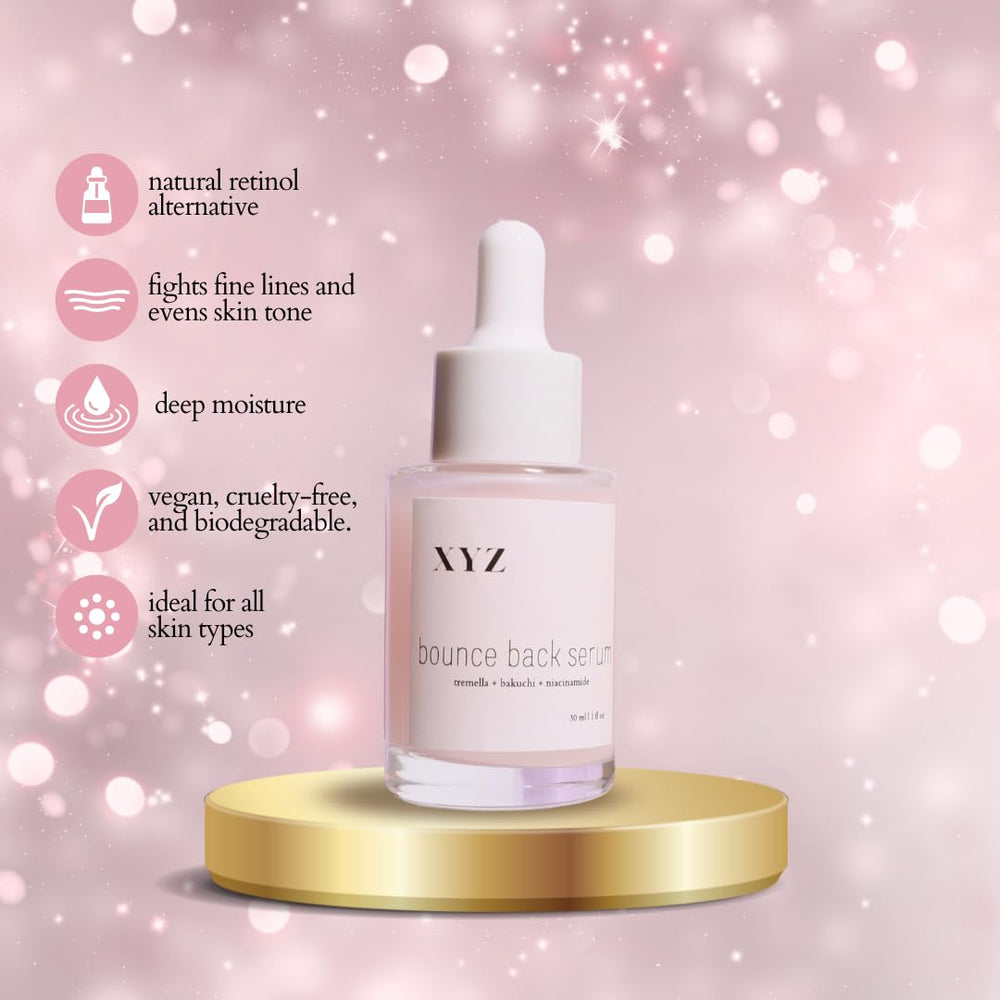 XYZ Skin Bounce Back Serum bakuchiol close-up for gentle brightening