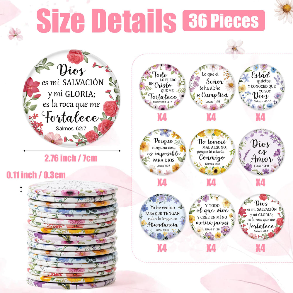 Y1tvei Spanish Flower Bible Mirror compact for purses and quick checks