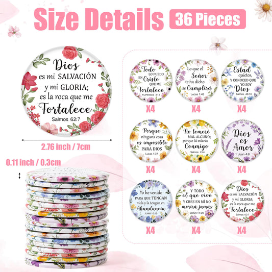 Y1tvei Spanish Flower Bible Mirror compact for purses and quick checks