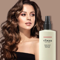 YA-MAN Moist Hold Repair Oil helps protect hair during heat styling.