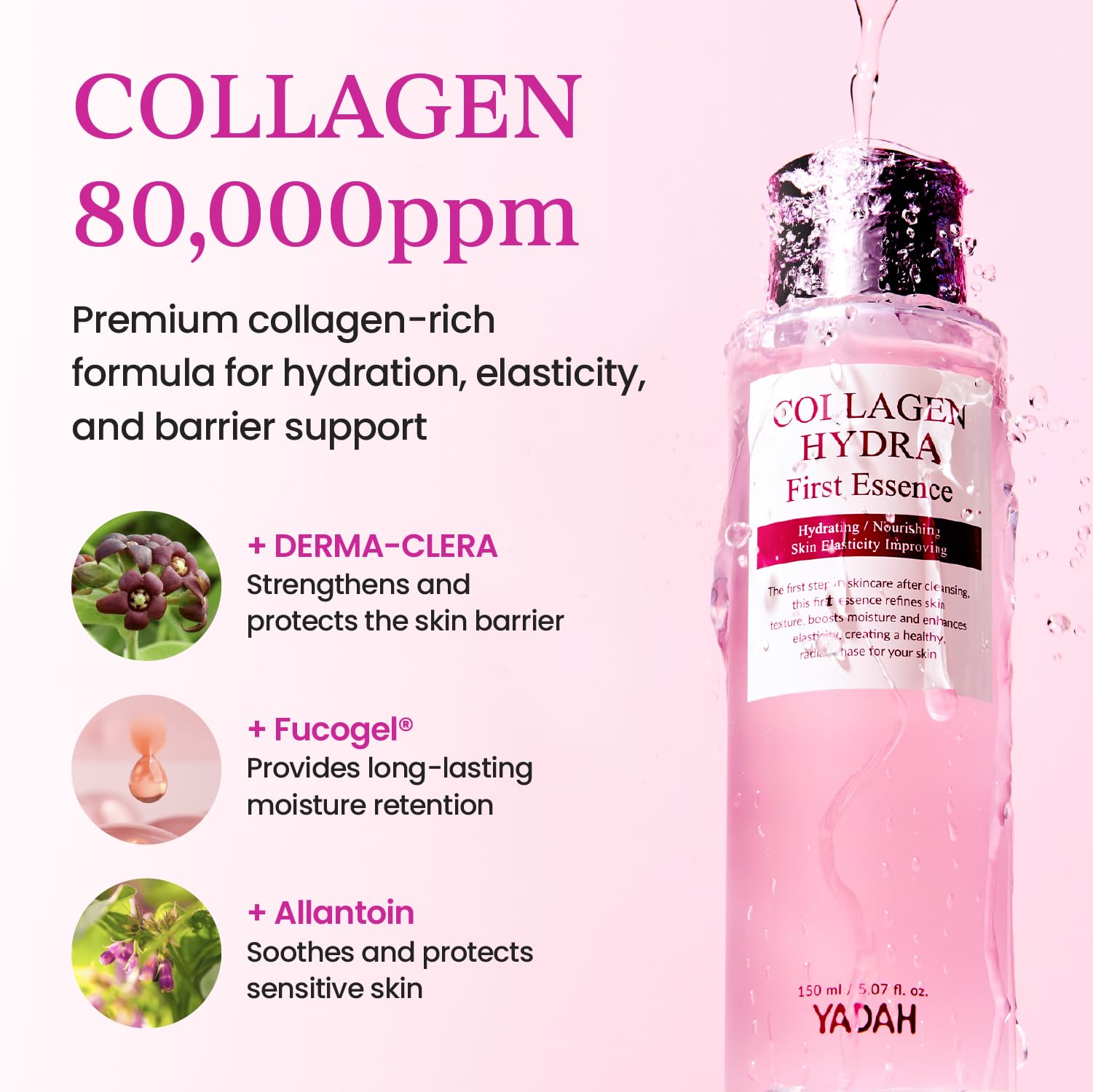 YADAH Collagen Hydra Essence with Centella Asiatica for soothing care