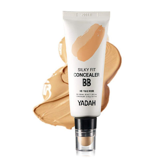YADAH Silky Fit Concealer BB Cream bottle applying lightweight coverage