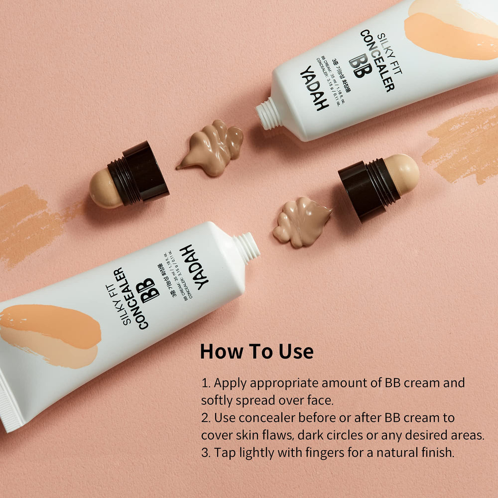 YADAH Silky Fit Natural Beige swatch on skin for even tone