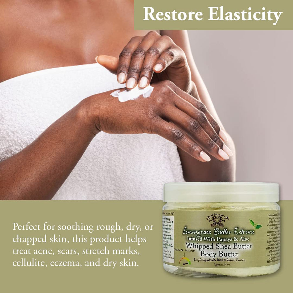 Yadain Lemongrass Extreme Body Butter natural ingredients nourish skin.