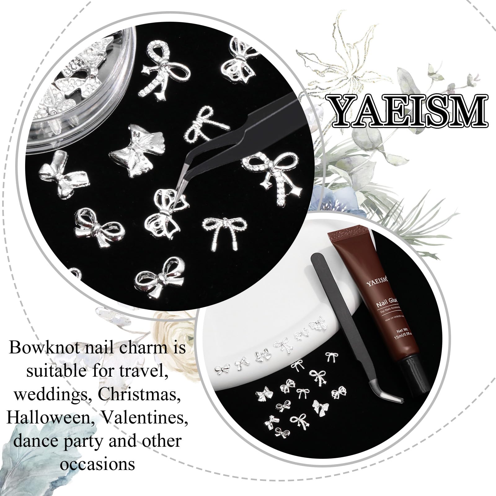 YAEISM glue gel 15ml tube for nail art adhesion.