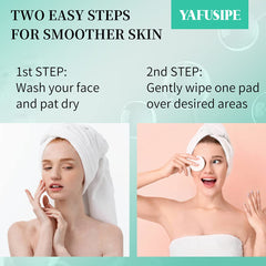 YAFUSIPE Glycolic Acid Toner Pad closeup captures texture and active formula ready for use.