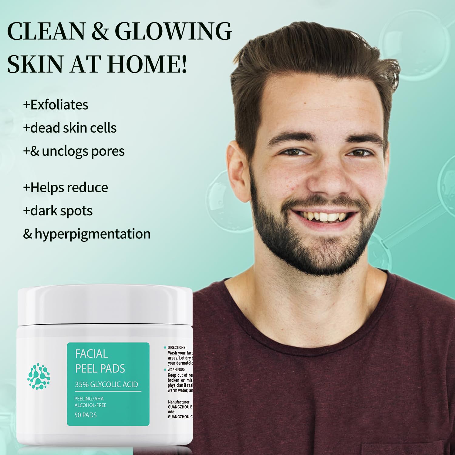 YAFUSIPE Glycolic Acid Toner Pad ingredients showcase vitamins and antioxidants for skin health.
