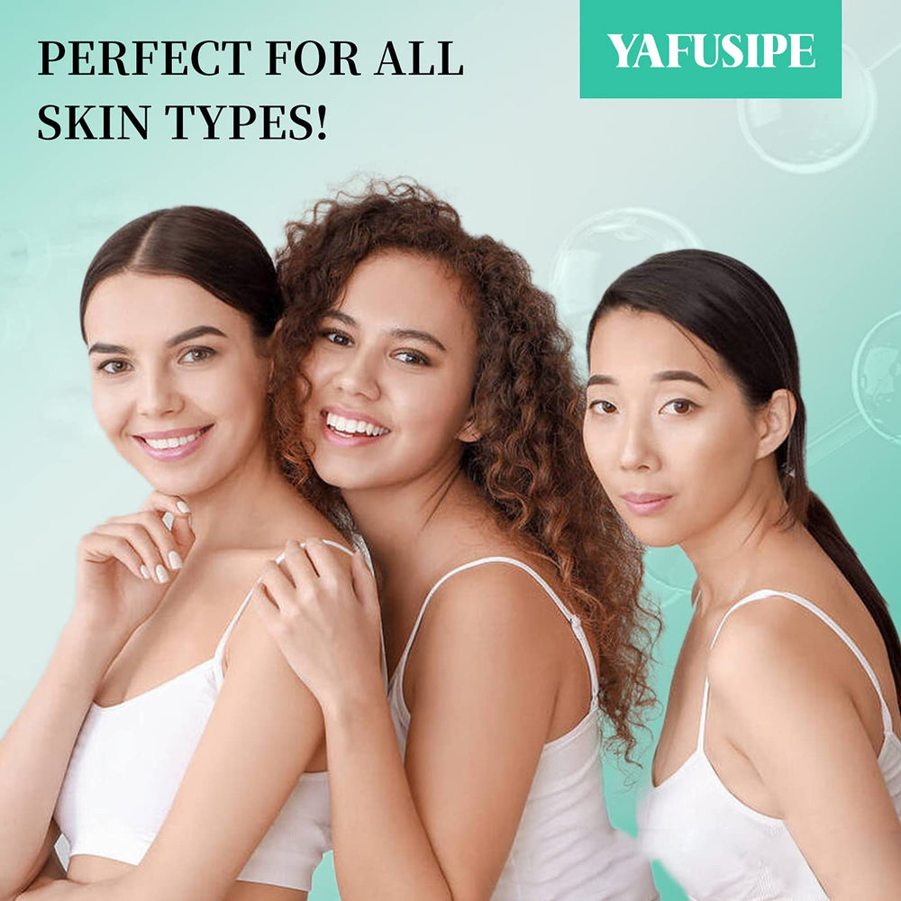 YAFUSIPE Glycolic Acid Toner Pad on skin emphasizes soothing and refreshing application.
