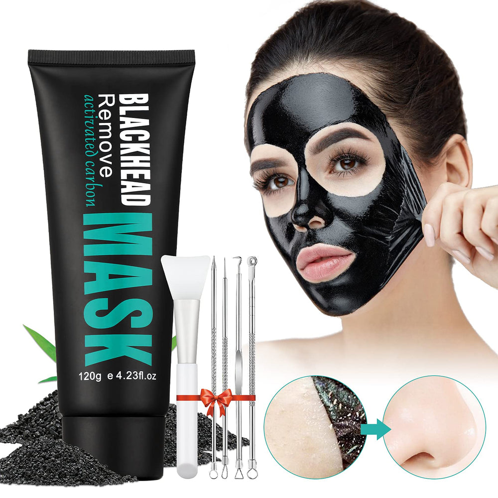 YAFUSIPE peel-off mask activated-charcoal jar for deep pore cleansing.
