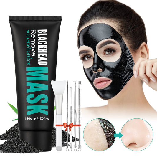 YAFUSIPE peel-off mask activated-charcoal jar for deep pore cleansing.
