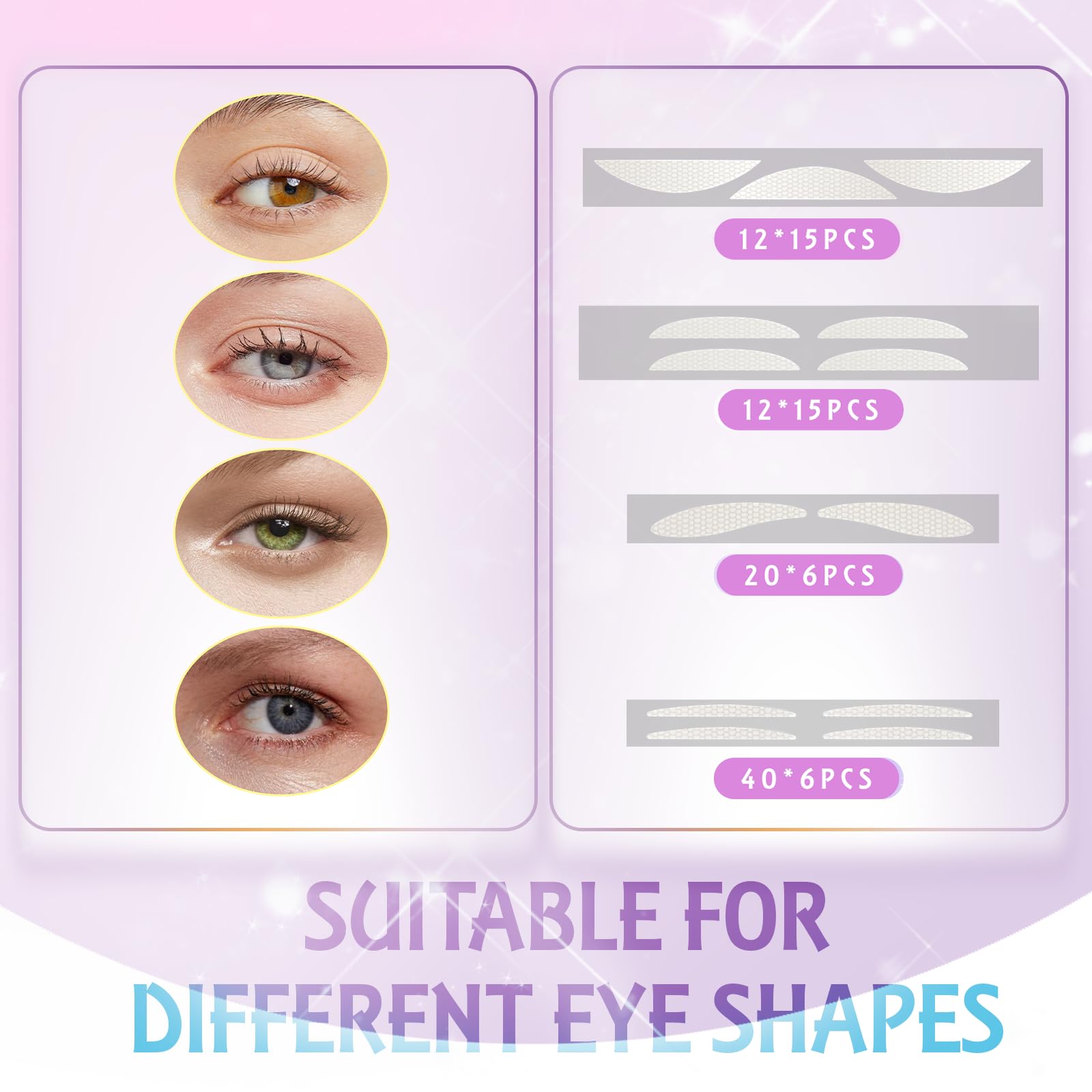 YAGUVI eyelid tape with transparent adhesive for discreet wear.