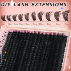 Yaiseiko natural matte black fibers blend seamlessly with real lashes.