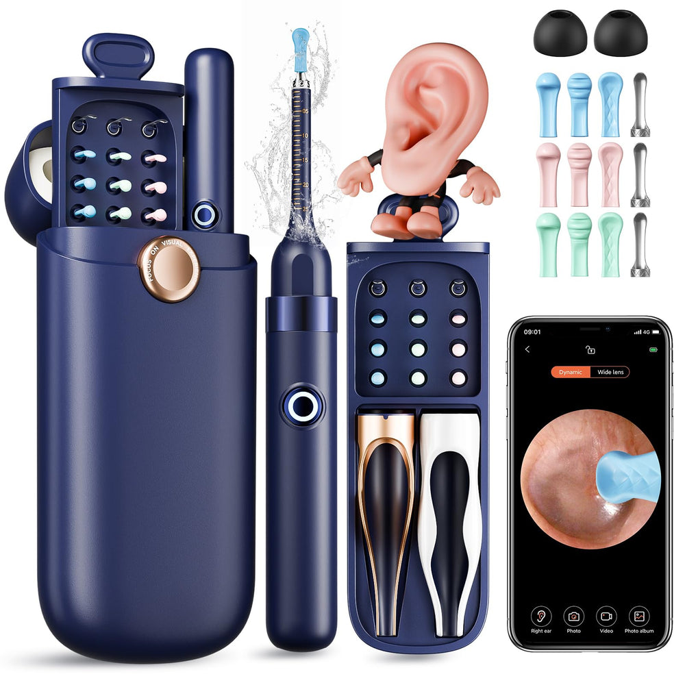 Yakbio Ear Cleaner Camera 1296P view reveals earwax detail for at home inspection.