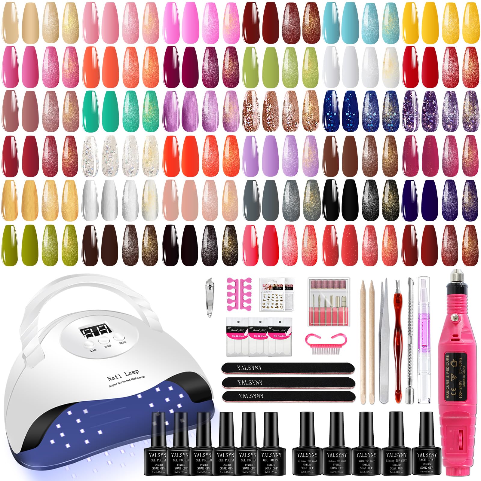 YALSYINY gel nail polish kit with UV lamp for at-home manicures